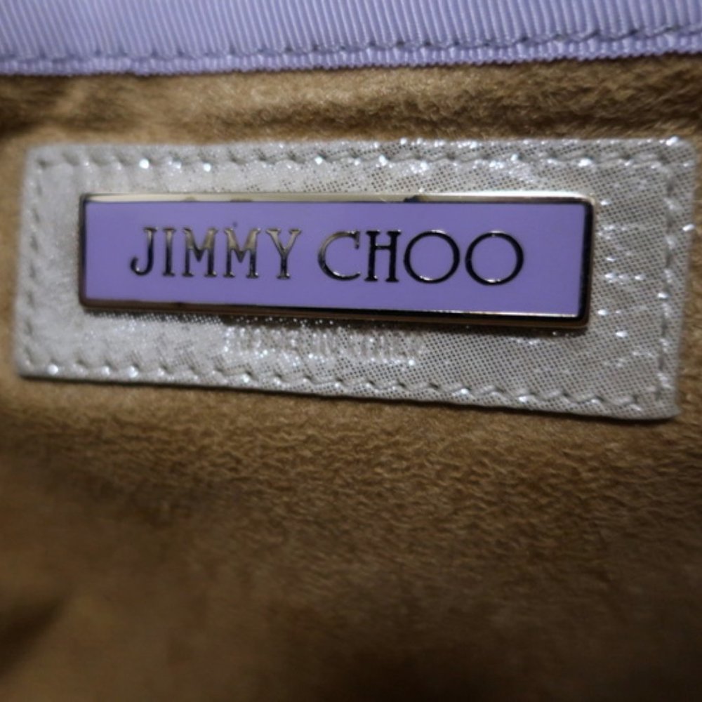 Jimmy Choo Tulita Clutch Silver Metallic Suede - Picture 12 of 12